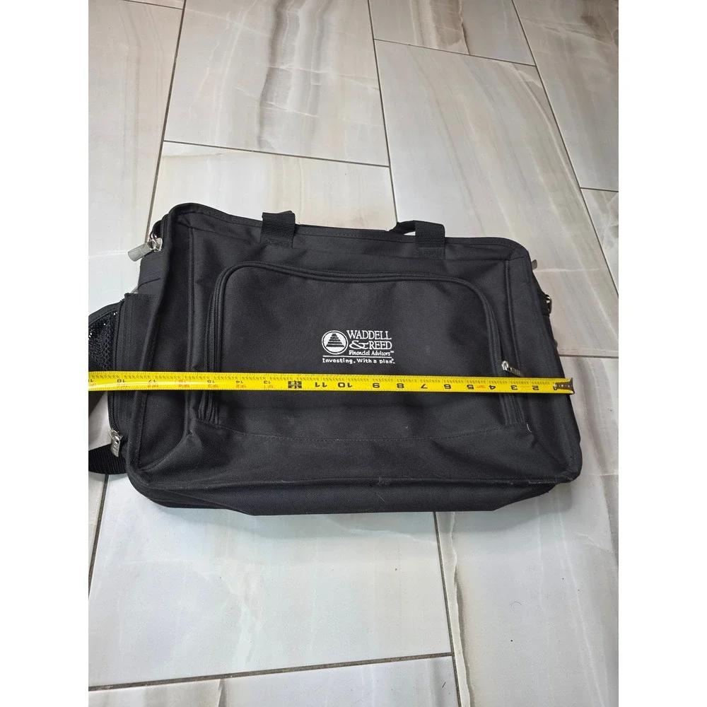Waddell & Reed Black Laptop Messenger Bag Briefcase Canvas Professional W1 - Picture 11 of 16